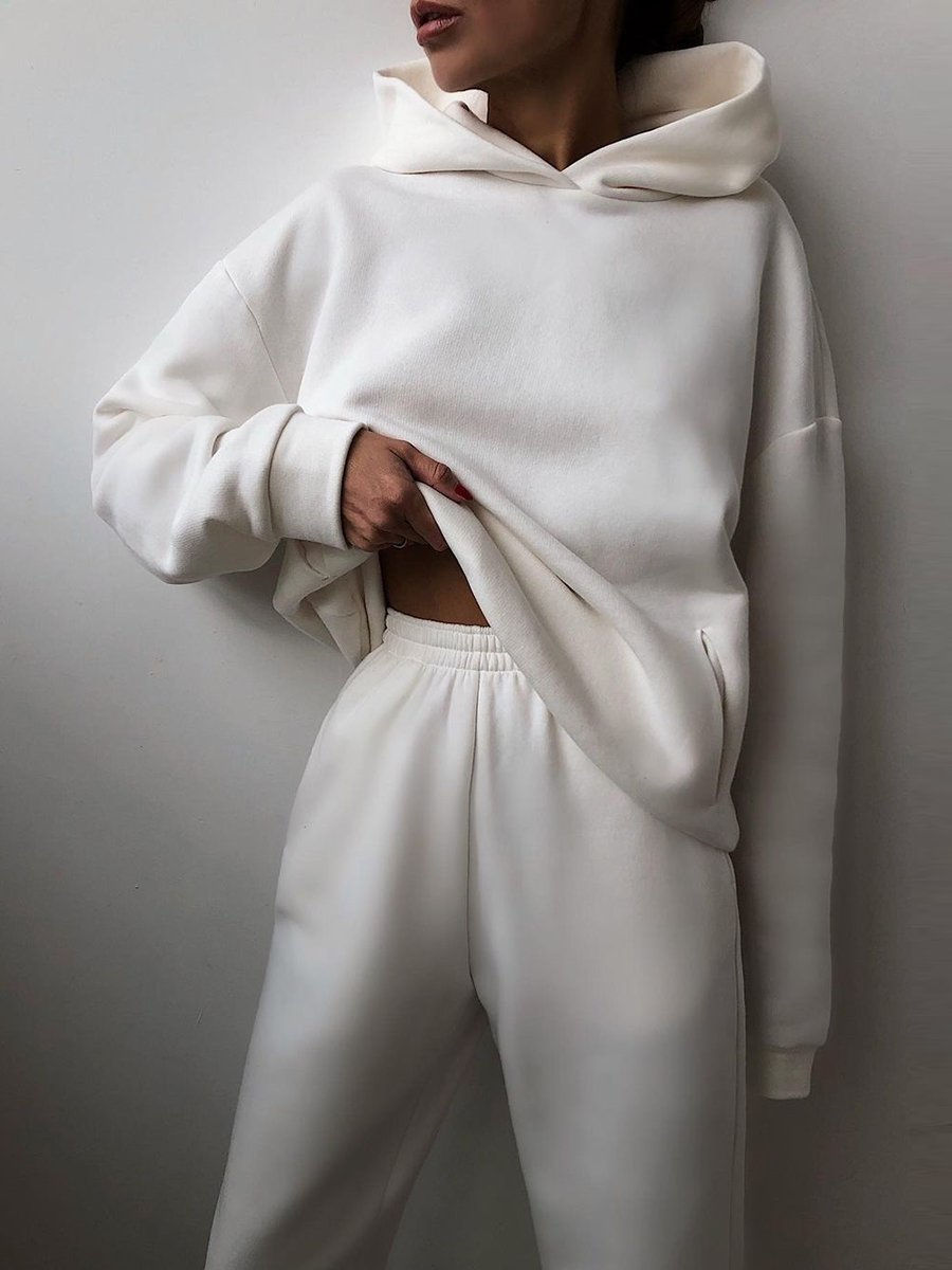 Thumbnail: Plus Size Women's Two-Piece Sweatsuit Set for Casual Wear