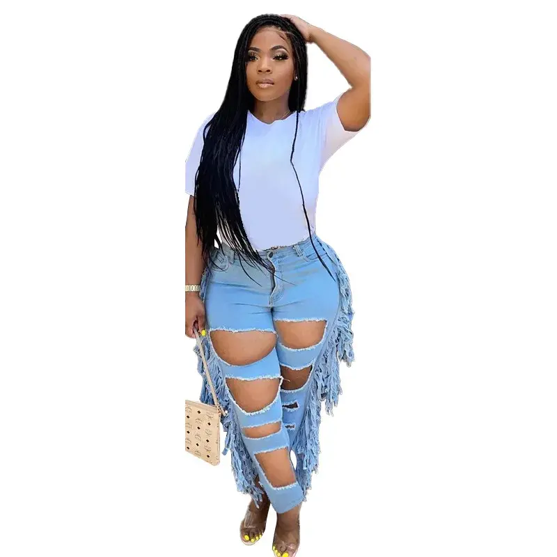 Thumbnail: Women’s High Waist Denim Flared Casual Fashion Pants