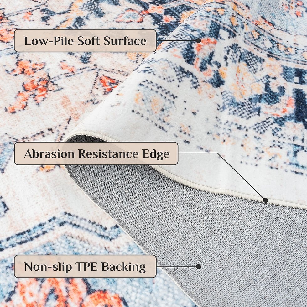 Thumbnail: Washable Boho Area Rug – Non-Slip Kilim Design for Living Room & Bedroom
