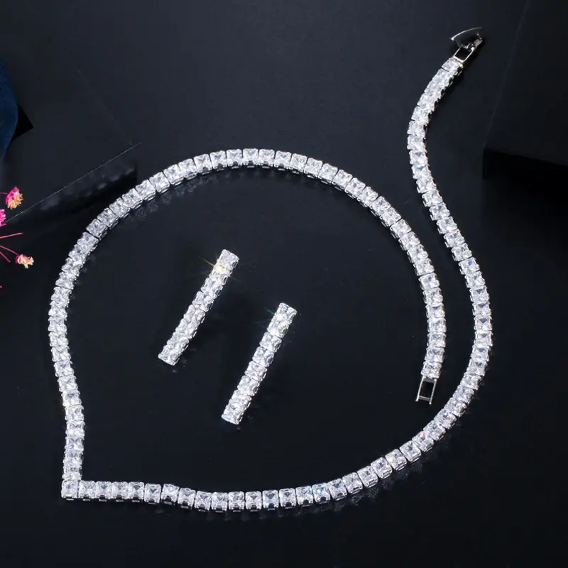 Thumbnail: Gold Choker Necklace & Earring Jewelry Set