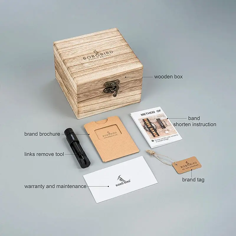 Thumbnail: Wooden Quartz Men's Watch – Waterproof Luxury Gift with Box