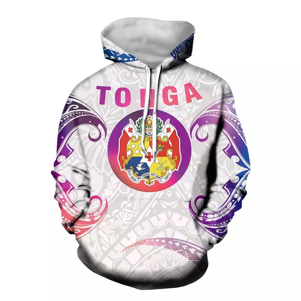 Thumbnail: Vintage Polynesian Tribal Print Hoodie Pullover
