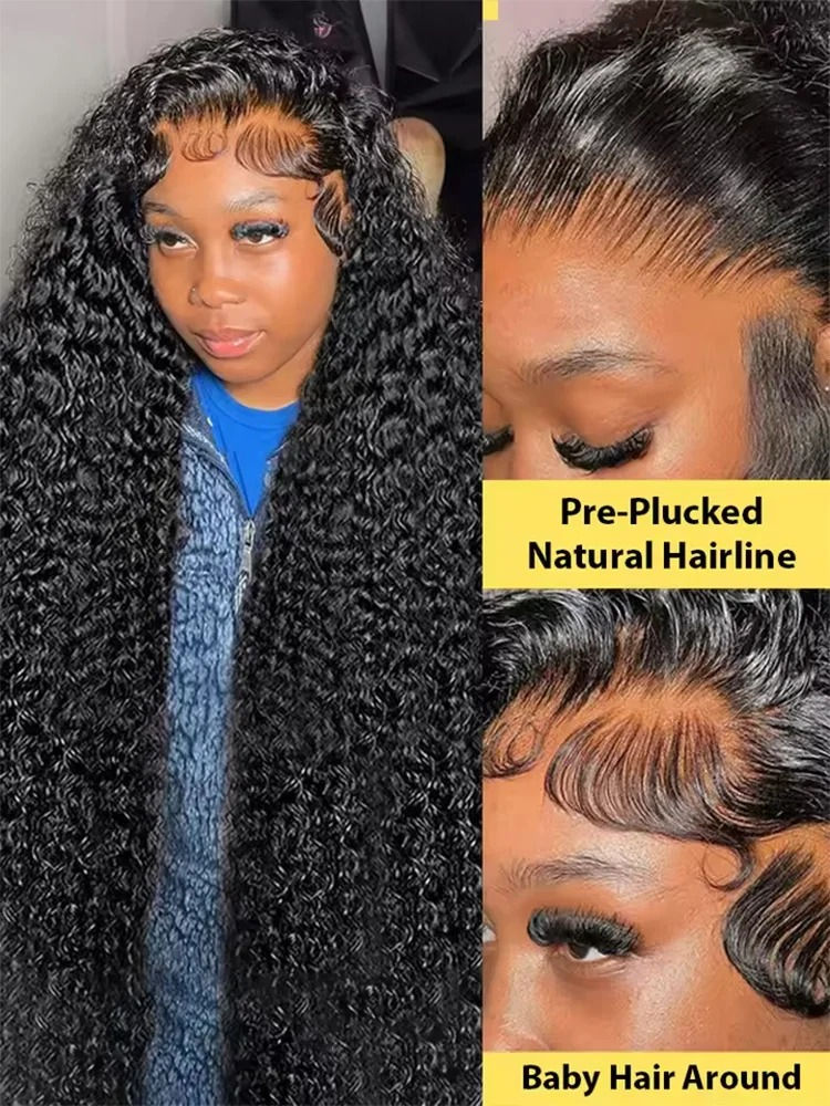 Thumbnail: Deep Wave HD Lace Wig – 180% Density 30–40 Inch Glueless Human Hair