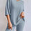 Thumbnail: Spring/Summer Solid Two-Piece Set – Round Neck Top & Three-Quarter Pants