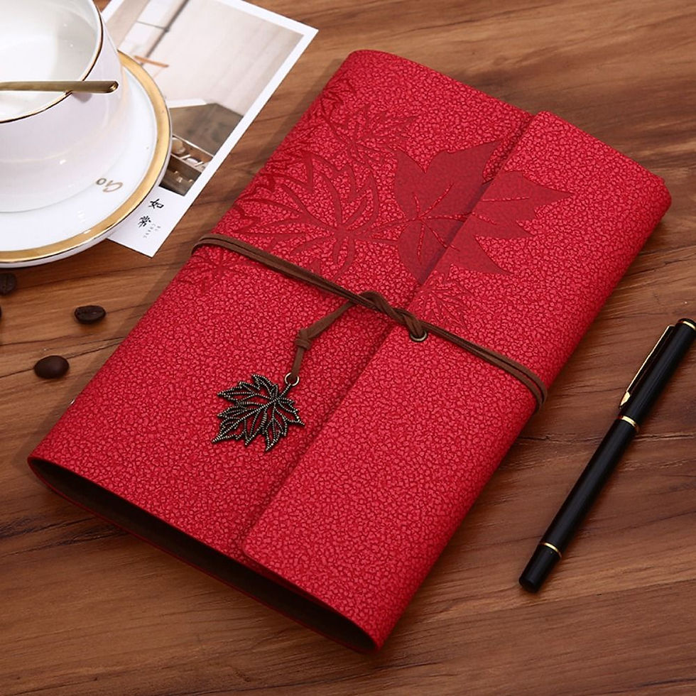 Thumbnail: Vintage Spiral Notebook with PU Leather Cover and 80 Blank Kraft Sheets