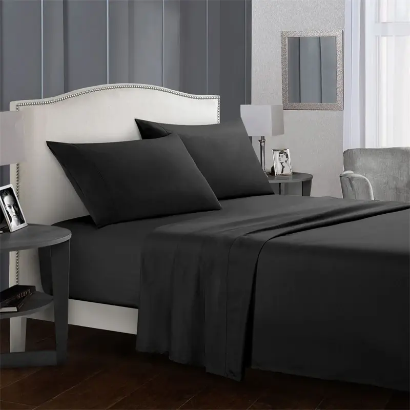 Thumbnail: Soft King Size Bed Sheet Set 4pcs with Fitted and Flat Sheets