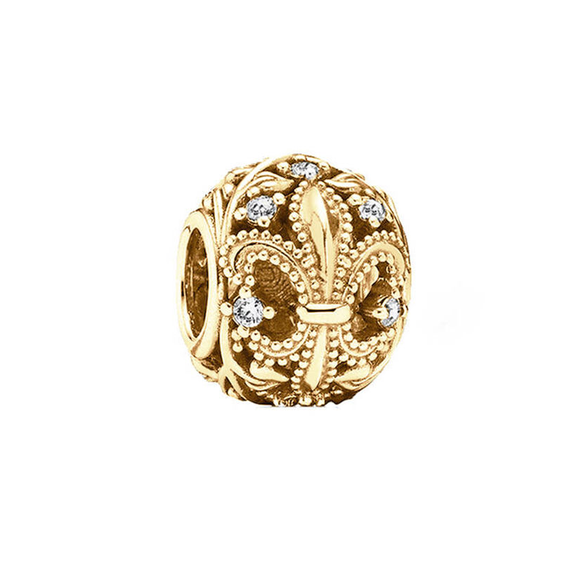 Thumbnail: Sparkling Gold Plated Charm Beads for Silver Bracelet Elegant Jewelry Accessory