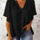 Thumbnail: Loose V-Neck Chiffon Top – Casual Summer Pullover Shirt for Women