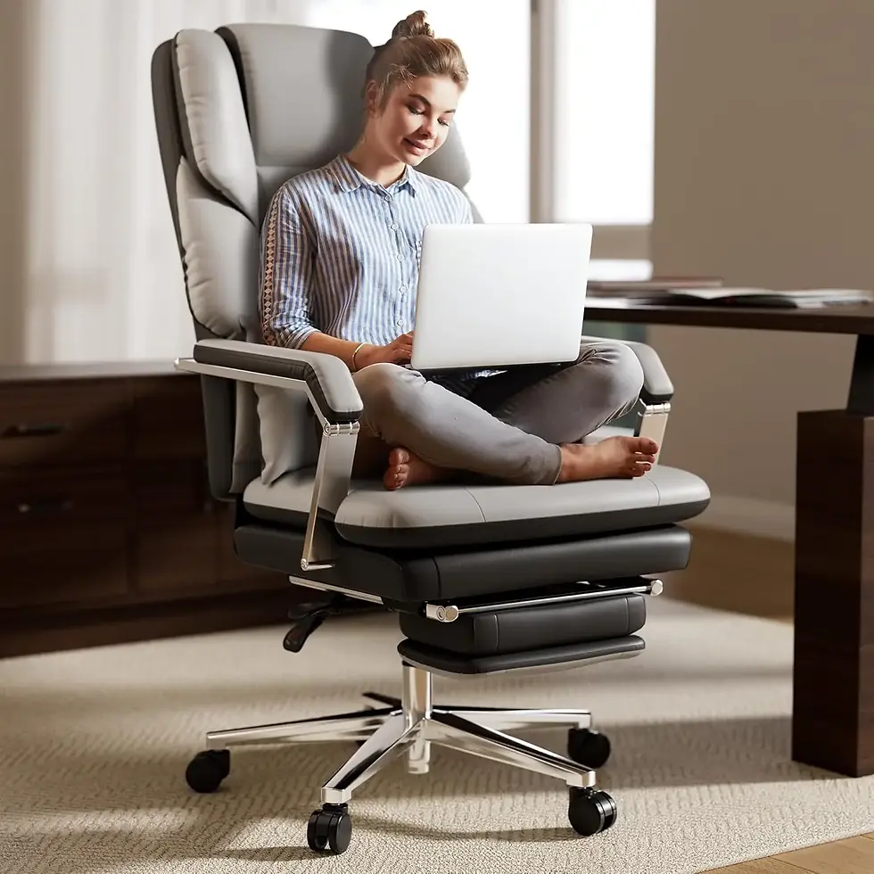 Thumbnail: Big & Tall Reclining Office Chair – 500lbs Leather Executive Chair with Footrest