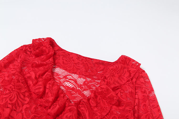 Thumbnail: Women's Jacquard Ruffle Crop Top & Shorts Set – V-Neck Slim Fit