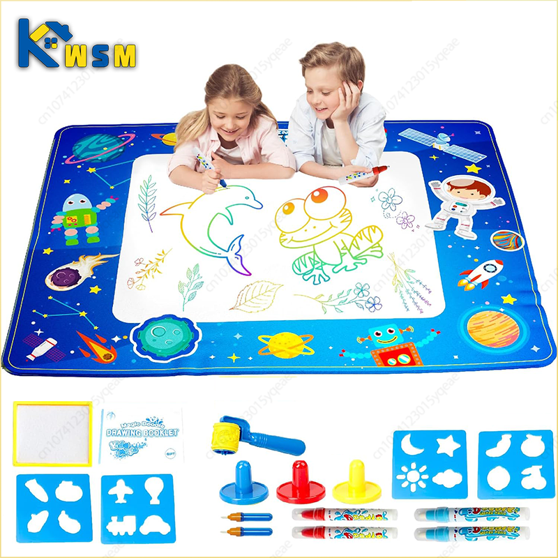 Magic Water Drawing Mat–Montessori Reusable DoodleBoard with Pens for Creativity