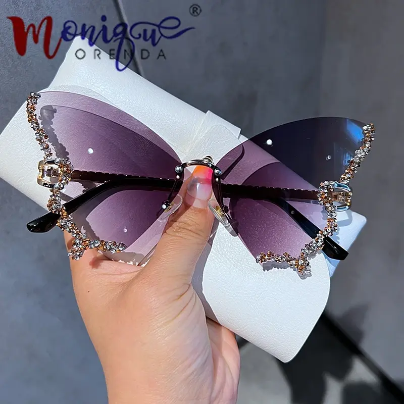 Thumbnail: MONIQUE ORENDA Diamond Butterfly Sunglasses – Oversized Luxury Eyewear for Women