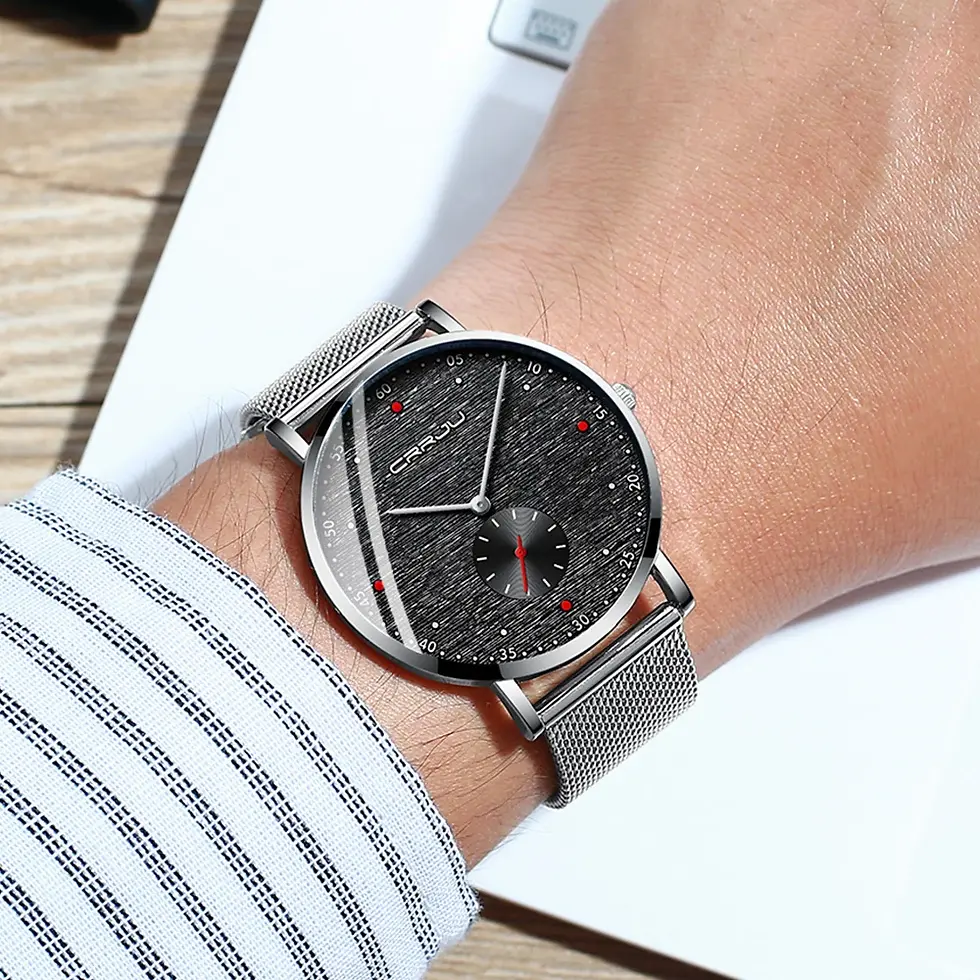 Thumbnail: Slim Stainless Steel Quartz Watch for Men – Waterproof & Minimalist