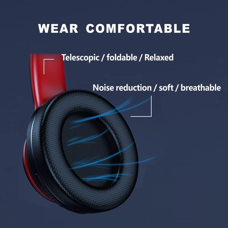 Thumbnail: Wireless Over-Ear Foldable Bluetooth Headphones with ANC & Mic