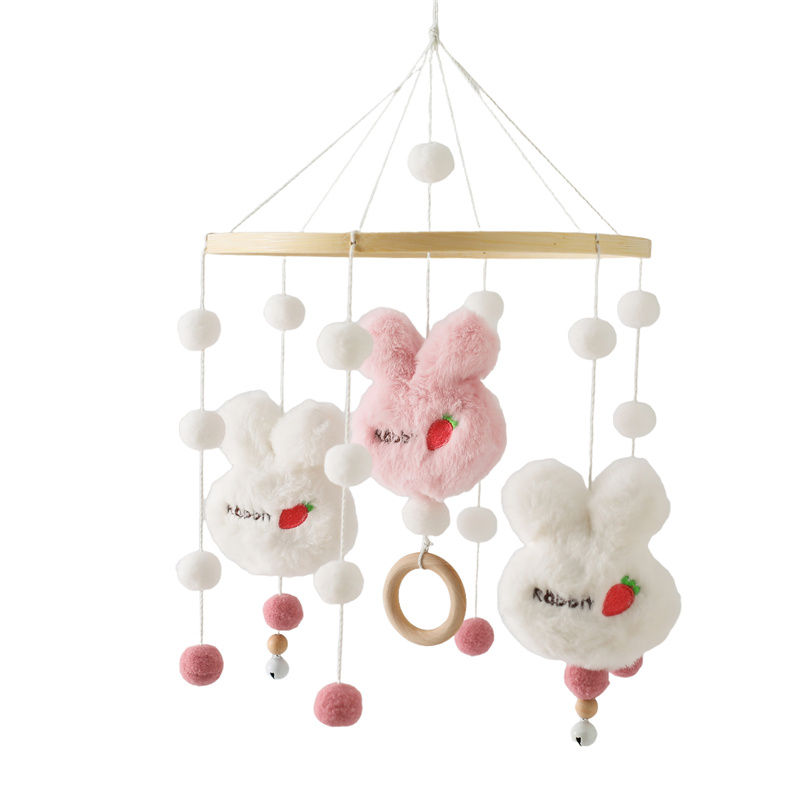 Thumbnail: Wooden Baby Crib Mobile with Plush Whale Rattles – Musical Nursery Hanging Toy