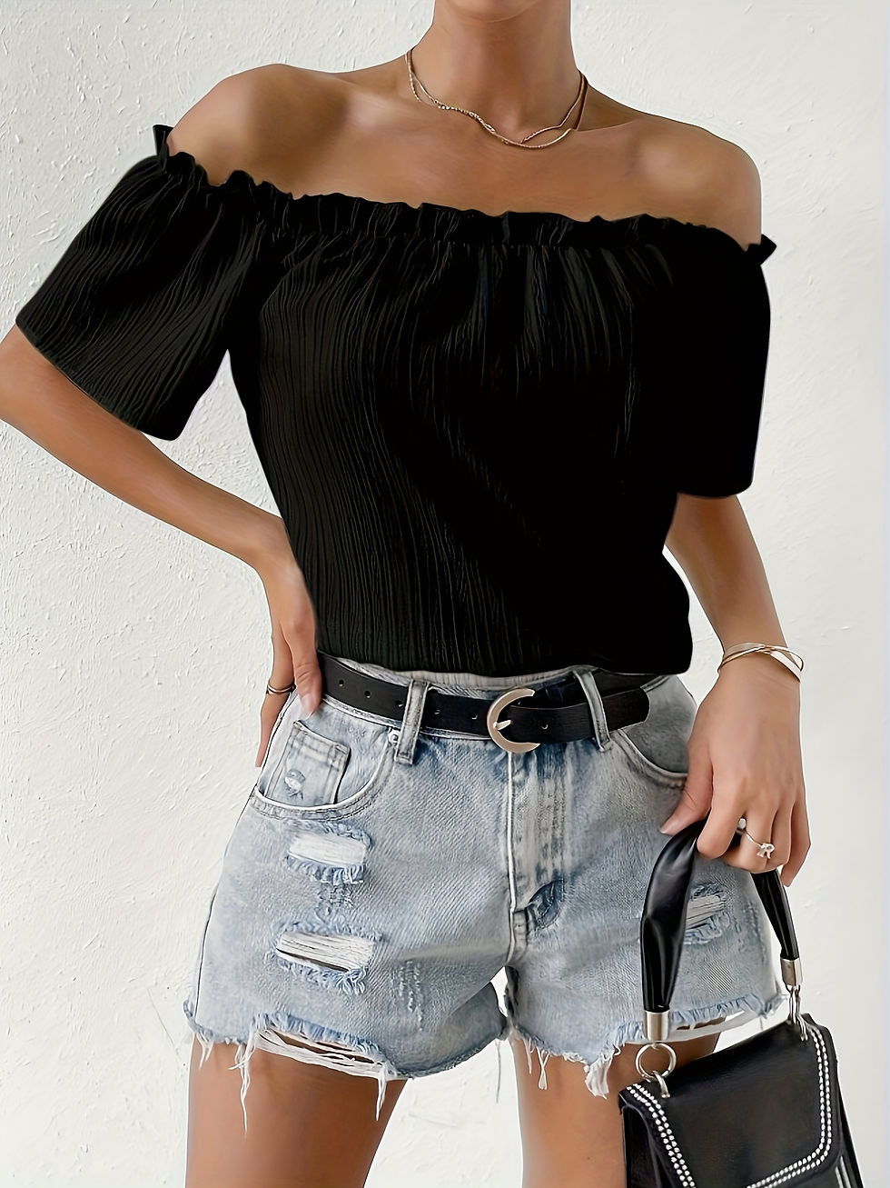 Thumbnail: Elegant Off-Shoulder Summer Top for Casual & Office Wear