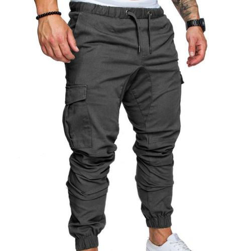 Thumbnail: Men's Casual Jogging Cargo Pants – Solid Color, Multi-Pocket, Summer Fit