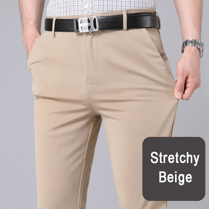 Thumbnail: Men’s Smart Casual Stretch Quick‑Dry Straight‑Leg Pants