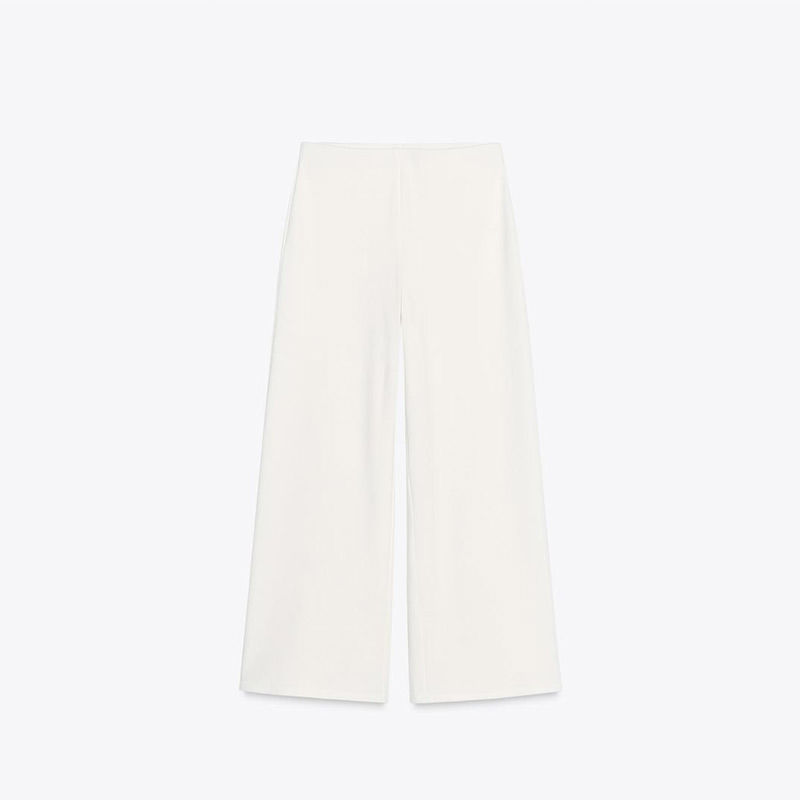 Thumbnail: Womens Deep V Neck Sleeveless Button Top and Wide Leg Pants Set