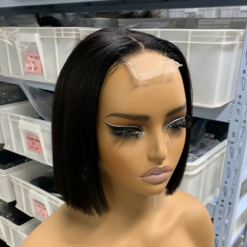 Thumbnail: 8” Vietnamese Bone Straight Bob Wig – Super Double Drawn, 13x4 Lace, Glueless