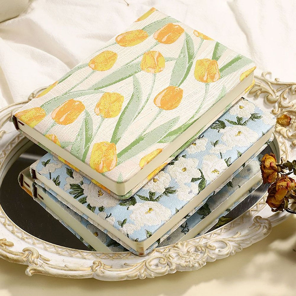 Thumbnail: Vintage Embroidered Notebook – Matte Finish Cotton Cloth Cover Stylish Printed