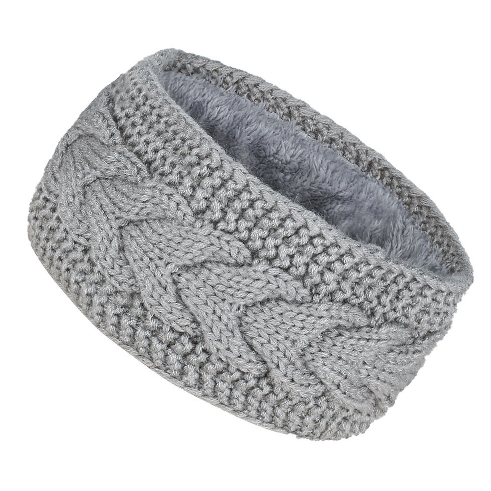 Thumbnail: Winter Knitted Velvet Lined Headband Windproof Warm Outdoor Wear