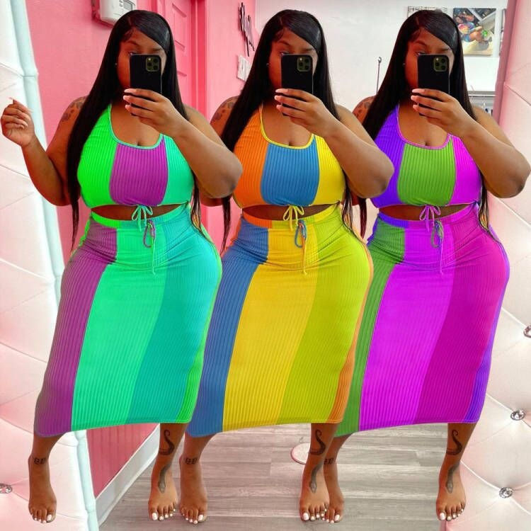 Thumbnail: Women’s Plus Size Sleeveless Two‑Piece Dress Set