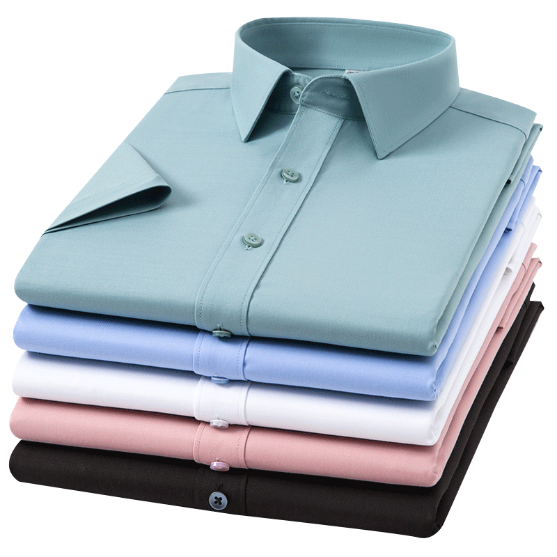 Men's Stretch Modal Dress Shirt – Short Sleeve Formal Business Fit