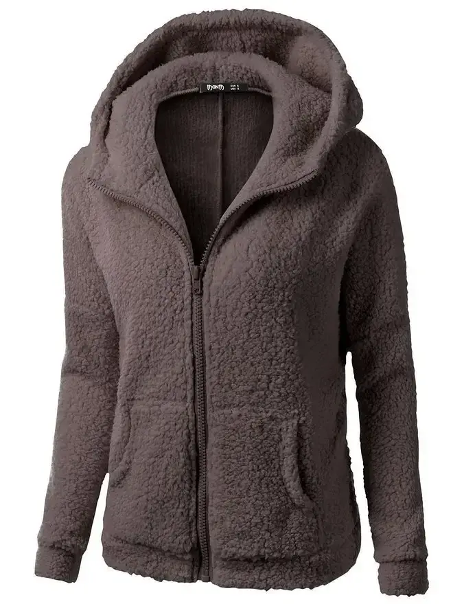 Thumbnail: Women’s Warm Hooded Jacket Casual Loose Fit Hoodie for Autumn Winter