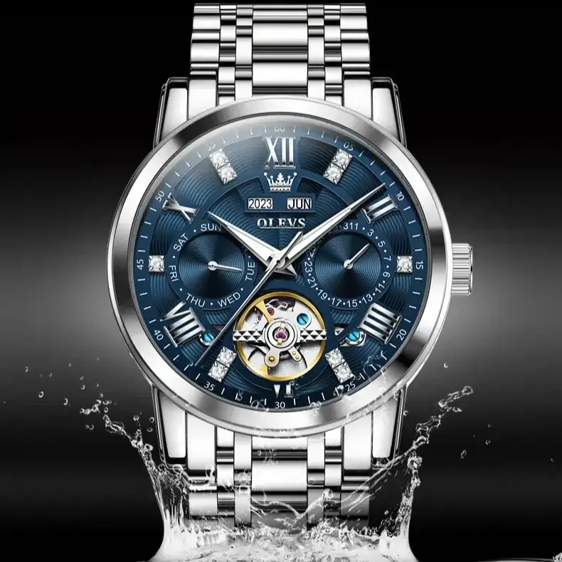 Thumbnail: Luxury Skeleton Flywheel Automatic Watch for Men
