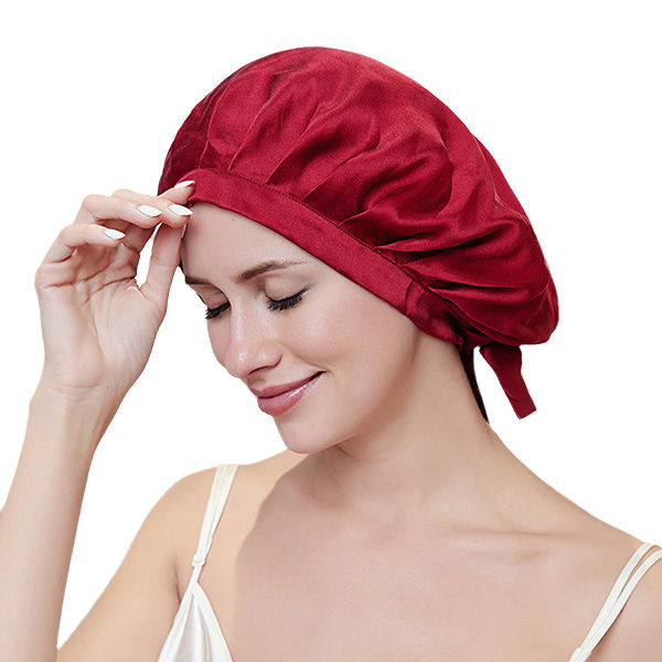 Thumbnail: 100% Mulberry Silk Adjustable Sleep Bonnet – 16 Momme Night Cap