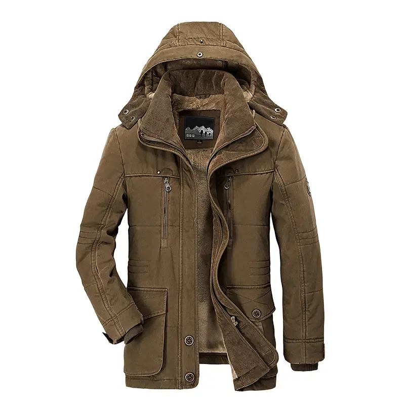 Thumbnail: Mens Waterproof Hooded Velvet Jacket Thick Warm Coat for Autumn Winter Hiking