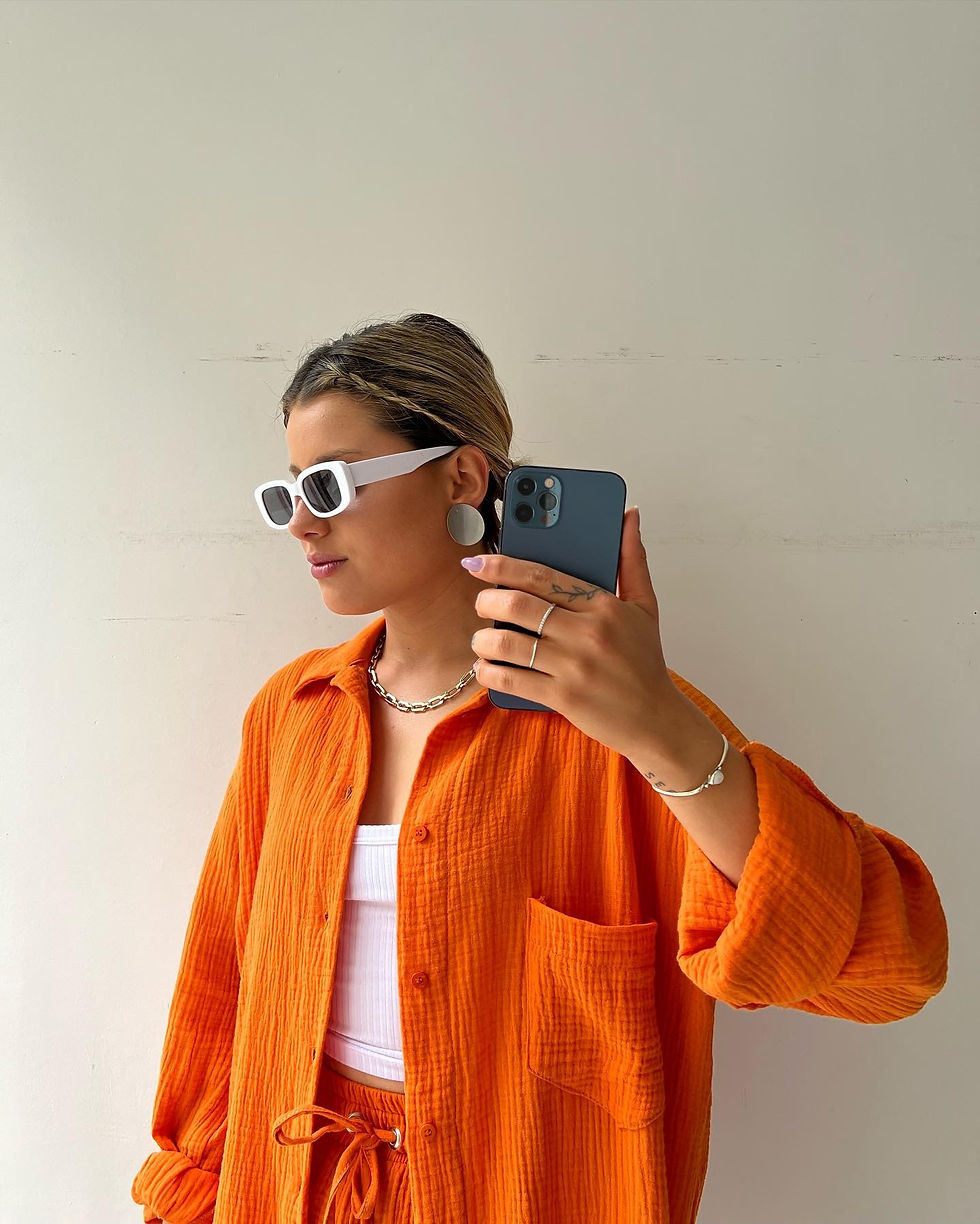 Thumbnail: Elegant Solid 2-Piece Set – Long Sleeve Shirt & Shorts for Women