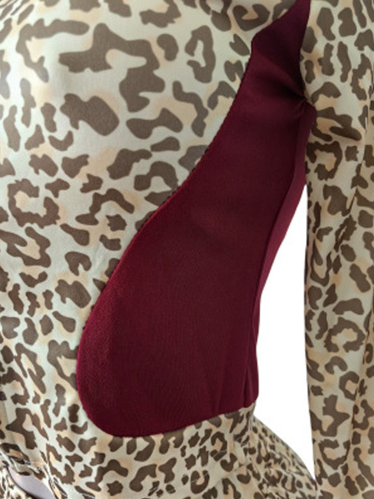 Thumbnail: Women’s Leopard Print Zip Jacket and Matching Shorts Two Piece Set
