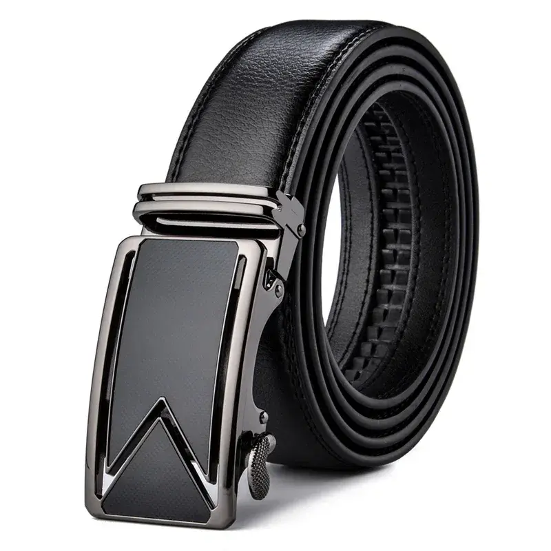 Thumbnail: Men’s Genuine Leather Ratchet Belt – Luxury Automatic Buckle Belt