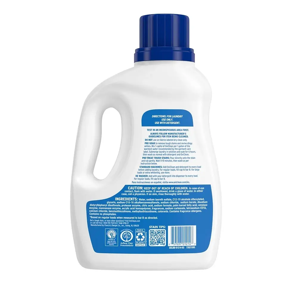 Thumbnail: White Laundry Whitener & Oxygen Stain Remover Liquid, Safe for Colors