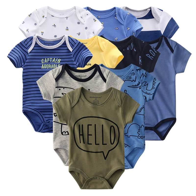 Thumbnail: 10pcs Newborn Baby Boys & Girls 100% Cotton Summer Clothes