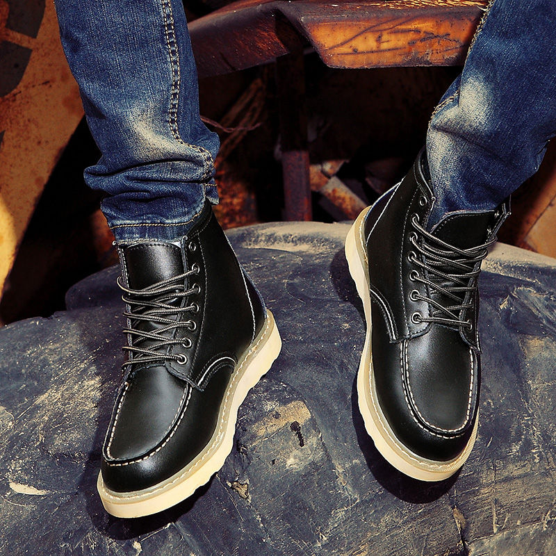 Thumbnail: Mens Winter Snow Boots Warm Fur Lined Waterproof Leather Comfortable Ankle