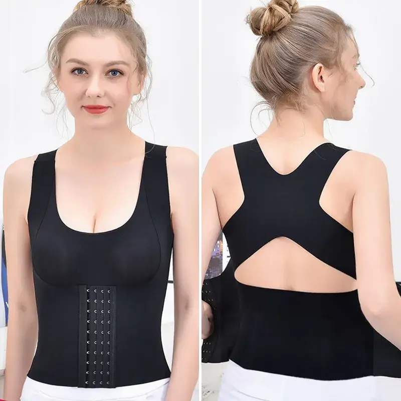 Thumbnail: 3‑In‑1 Waist Buttoned Shapewear Bra Snatch Waist Trainer