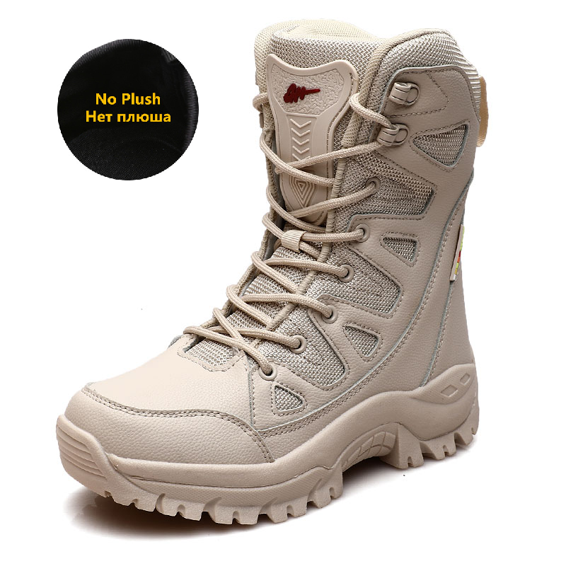 Thumbnail: Winter Waterproof Leather Mens Boots Warm Plush Fur Snow Outdoor Shoes