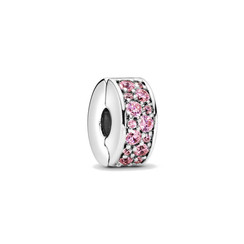 Thumbnail: 925 Sterling Silver Pink Butterfly Flower Heart Friends Love Mom Charm Bead