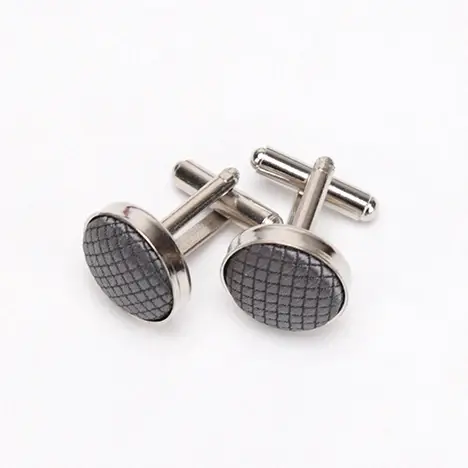Thumbnail: Men’s Round Cufflinks Solid Metal Fashion Accessories for Shirts & Suits