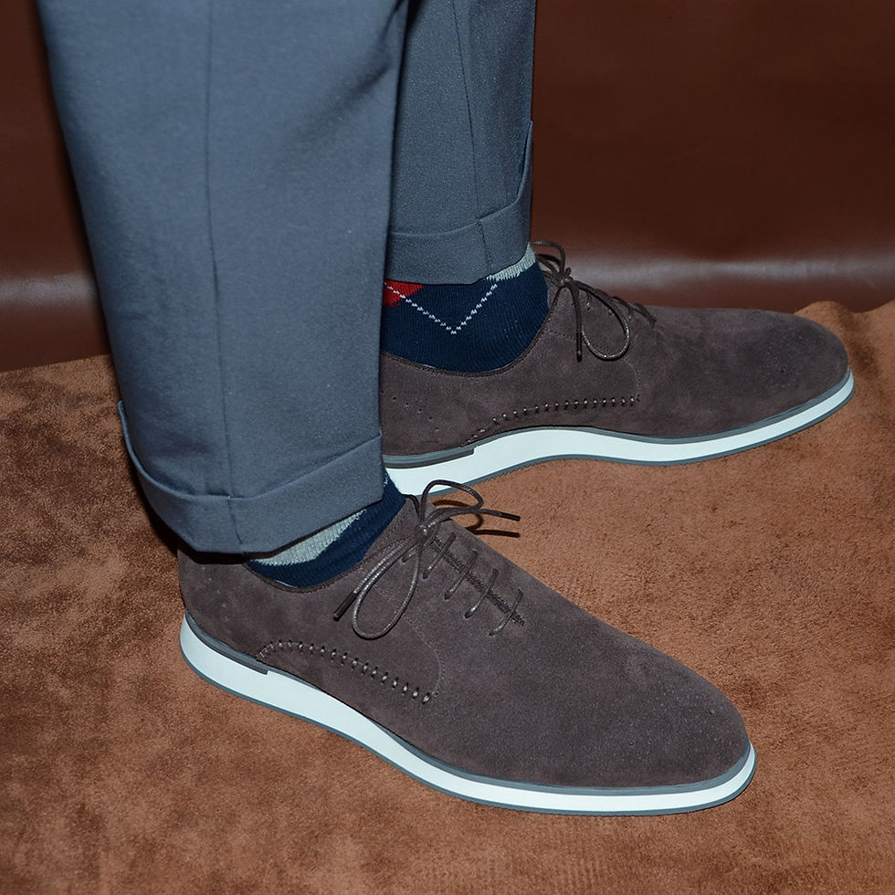 Thumbnail: 2025 Classic Men's Cow Suede Leather Oxford Sneaker Lace-up Business Office Casu