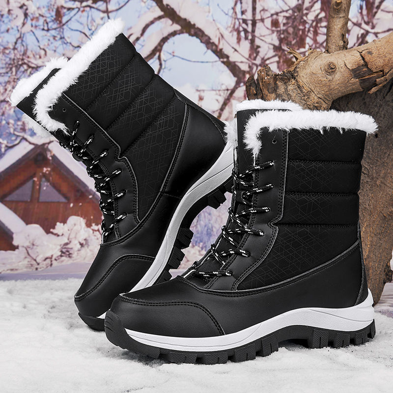 Thumbnail: Waterproof Thermal Insulated Womens Snow Boots with Anti Slip Hiking Sole