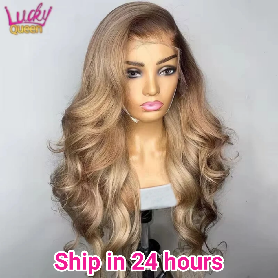 Thumbnail: Ombre Blonde Lace Front Wig – Brazilian Remy Human Hair Body Wave