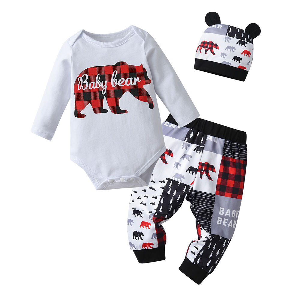 Thumbnail: Baby Boy Elephant Print Outfit – Long Sleeve Cotton Romper Set