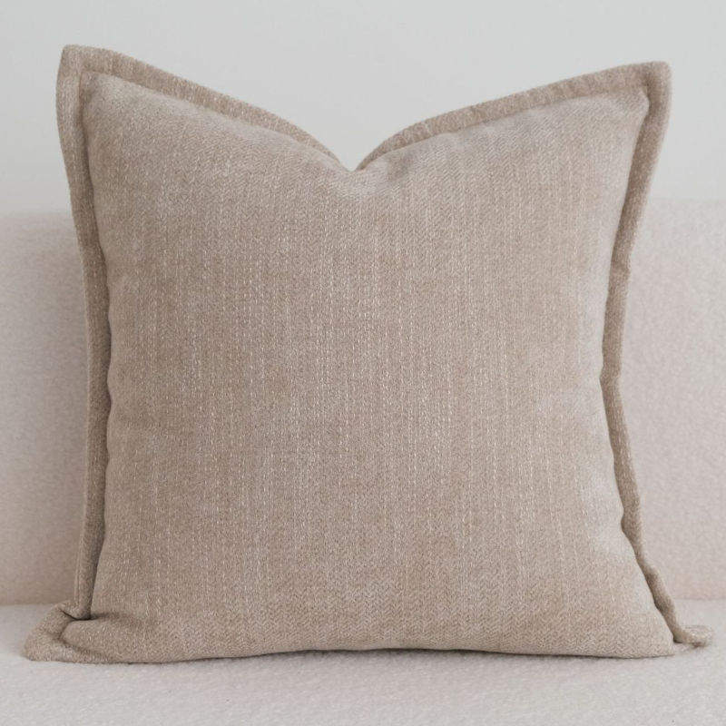 Thumbnail: Modern Khaki Beige Cushion Cover – Wabi-Sabi Geometric Design 45x45cm