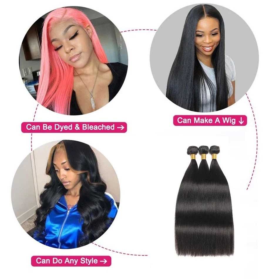 Thumbnail: 34–40 Inch Bone Straight Virgin Brazilian Hair Bundles – 3 to 5 Bundles