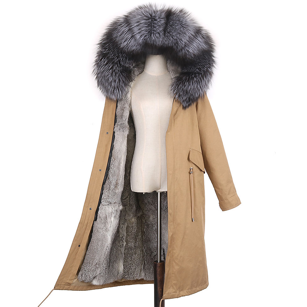 Thumbnail: Luxury Fox Fur Hood Winter Parka Men Thick Insulated Fur Jacket