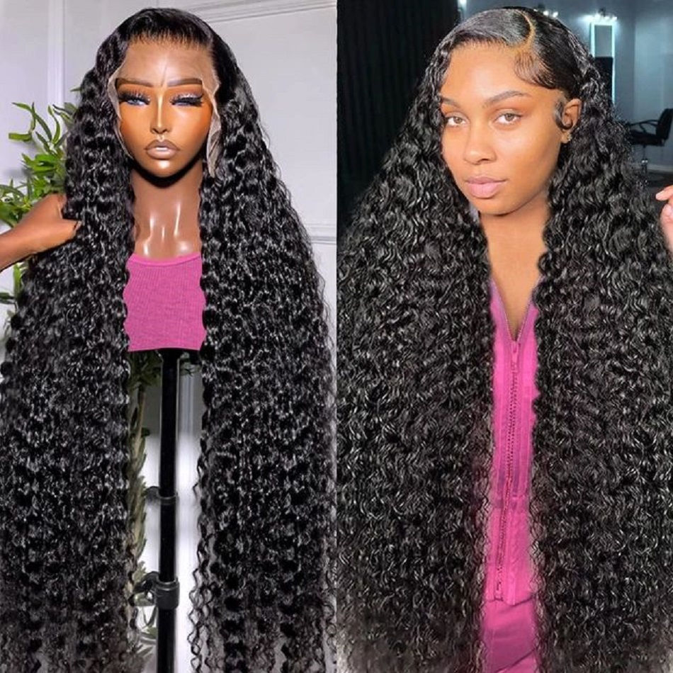 Thumbnail: Deep Wave Transparent Swiss Lace Wig – 13x6 Frontal, Brazilian Remy Hair